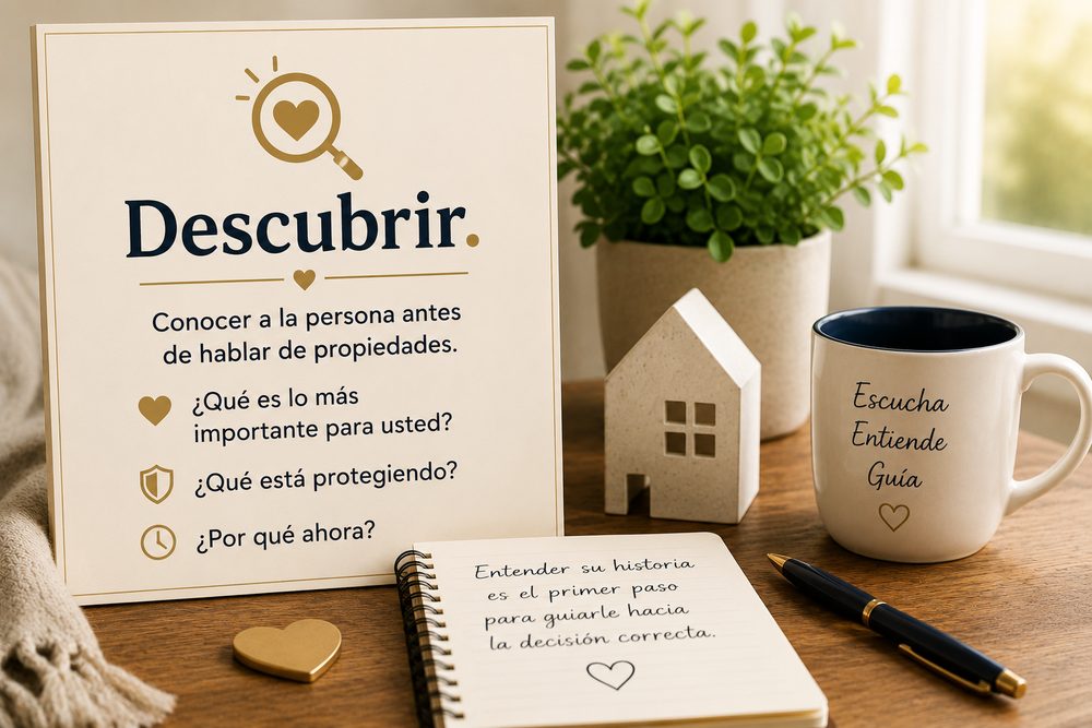 Descubrir — conocer a la persona antes de hablar de propiedades